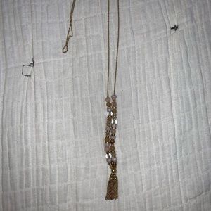 Stella & Dot Blush beaded Tassel Necklace